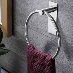 G Glennor SS304 TowelRing for Bathroom/Wash Basin/Napkin-Towel Hanger/Bathroom Accessories SILVER Towel Holder