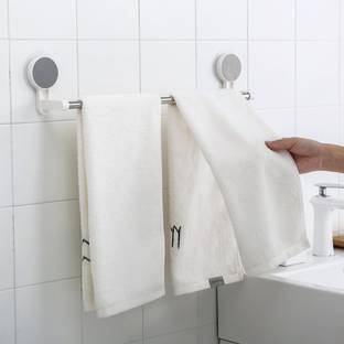 MXSOLD Modern Adhesive Towel Bar for Bathroom, No Drilling, Easy Install White Towel Holder