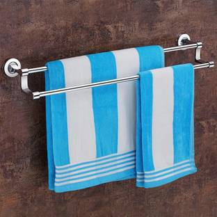 Plantex Premium Stainless Steel & Aluminum Towel Rod/Towel Hanger for Bathroom/Towel Rod/Stand/Bathroom Accessories (24 Inch) Chrome Finish Towel Holder