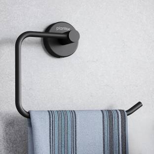 Plantex Towel Ring for Bathroom/Half Square Napkin Ring/Towel Stand for Bathroom Black Towel Holder