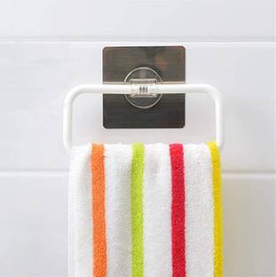 mahostav by NA Magic Sticker Series Self-Adhesive Plastic Towel Holder Hanger White Towel Holder