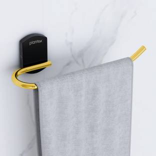 Plantex 304 Grade Stainless Steel Napkin Ring/Towel Ring/Towel Hanger for Bathroom(Parv) Gold & Black Towel Holder