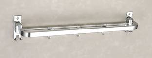 Flipkart SmartBuy Anti Rust 304 Grade Stainless Steel Folding Towel Rod with Hooks/ bar(pack of 1) silver Towel Holder