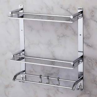 GOLDEN LIKE by GOLDENLIKE Multi use Rack SS Bathroom Shelf Accessories Steel Towel Holder