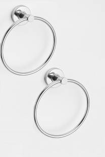 ZUCUR Towel ring round (pack of 2) Silver Towel Holder