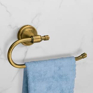 Plantex Stainless Steel 304 Grade Niko Napkin Ring/Bathroom Accessories (Pack of 1) Brass Antique Towel Holder