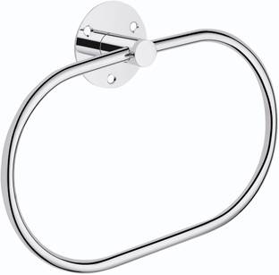 GLOXY Oval Shape Chrome Finish Stainless Steel Napkin Ring/Towel Ring for Bathroom Silver Towel Holder