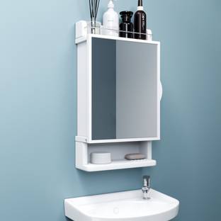 GRIVAN Modern Storage Cabinet With Mirror for /Washbasin/Bathroom Accessories White Towel Holder