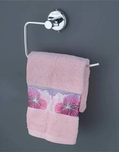 GLOXY by GLOXY Towel Ring for Bathroom/Napkin-Towel Hanger/Wash Basin/Bathroom Accessories, Standard Grade Stainless Steel (Silver/Chrome-Half Square) Silver Towel Holder