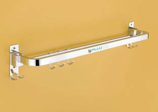 Pillu Stainless Steel 304 Grade Foldable Towel Hanger for Bathroom 24 inch 2 Bar Towel Rod