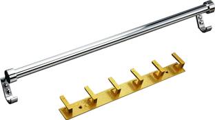 URIM Square Towel Rod for Bathroom 24 inch 2 Bar Towel Rod