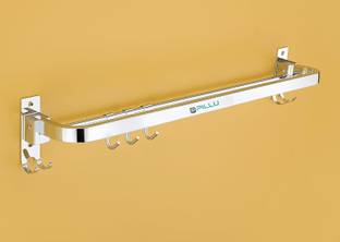 Pillu Stainless Steel 304 Grade Foldable Towel Hanger for Bathroom 24 inch 2 Bar Towel Rod