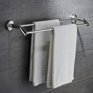 GLOXY Stainless Steel Towel Ring for Washbasin Napkin Holder Stand Bathroom SS202 15 inch 1 Bar Towel Rod