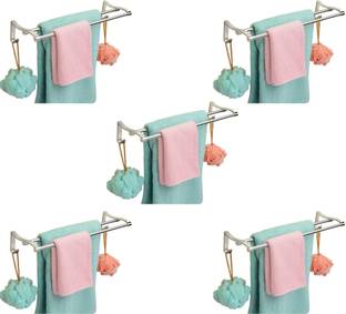 GLOXY Wall Mount Towel Rod/Towel Bar Rail/Towel Stand Bathroom Accessories & Fittings 24 inch 2 Bar Towel Rod