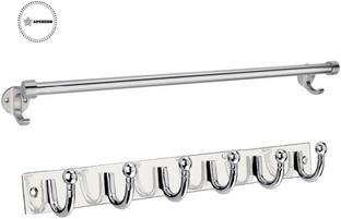 APERSON Wall Mounted Hand l Rail for Kitchen and Washroom (Pack of 2) Stainless Steel Wall Shelf