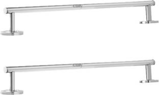 CLASY S.S. 304 Grade Square Shape Single Towel Rod /Towel Holder 24-Inch 2 Pc 24 inch 2 Bar Towel Rod