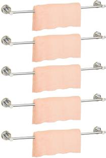 GLOXY Wall Mounted Chrome Finish Towel Rod/Towel Bar Rail for Bathroom Accessories 24 inch 1 Bar Towel Rod