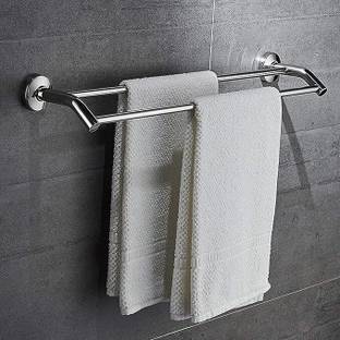 GLOXY Stainless Steel Towel Ring for Washbasin Napkin Holder Stand Bathroom SS202 15 inch 1 Bar Towel Rod