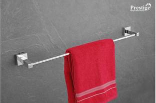 Prestige Stainless Steel 304 Grade Square Single Rod Towel Holder Hanger 24-Inch 24 inch 1 Bar Towel Rod