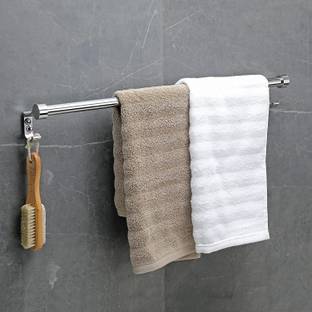 FORTUNE 24 INCH Bathroom Hook Towel Rod Holder Wall Mounted Hand Towel Rail 24 inch 1 Bar Towel Rod