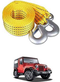 ACCESSOREEZ Heavy Duty Car Towing Rope with Forged Hooks at Both The Ends (Yellow ) 3 Ton 3 m Towing Cable