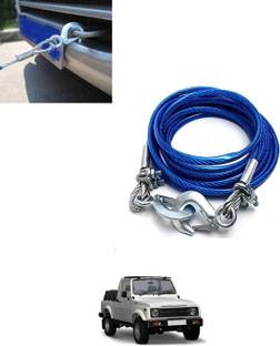 MATIES Car Blue Heavy Duty Strong Emergency 7000Kg Towing Capcity Rope With Hooks-130 4 m Towing Cable