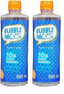 Magicwand Bubble Gun Refill Liquid 1 Litre (Set of 2 (500 ml) Bottles)(Please Do Not Add Water,Use As Delivered) Toy Bubble Maker