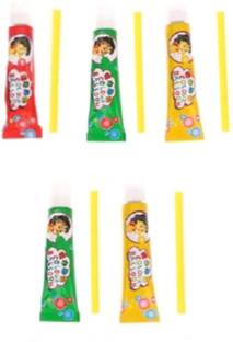 TWYN ENTERPRISE Bubble Making Glue Toy – 5 Tubes with Straws | Non-Toxic DIY Fun for Kids Party Toy Bubble Maker