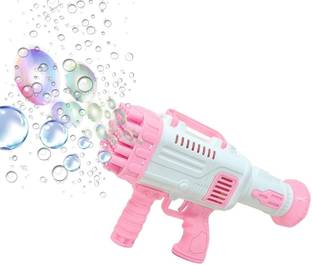 SOPALI Bubble Gun pink for girls 32 holes colorful bubbles Toy Bubble Maker