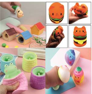 Chocozone Pack of 4 Squeeze Animal Toys Stress Ball Toys for Kids Toys for 3 years old 1 Magic Tricks