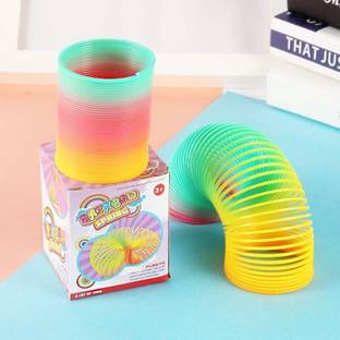 Infojerk Lifestyle Original Rainbow Spring Bouncy Expandable Slinky Toy For Kids 1 Magic Tricks