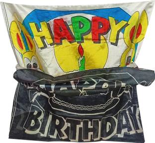 wizerdy HAPPY BIRTHDAY CLOTH COLOR CHANGE MAGIC TRICK / BLACK & WHITE TO COLOR HANKEY 1 Magic Tricks