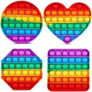 little toys pop it Fidget Toys, Rainbow pop it puppets,( 6 Design & Any 2 pcs) Finger Puppets