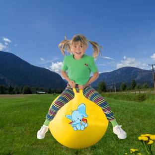 PlayMagic Sit & Bounce Hop Ball 17 inches|Bouncy Ball with Handle|Toy for Boys & Girls Crazy Ball