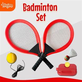 TOUJOO 2-in-1 Tennis & Badminton Set Indoor Outdoor Racket Game with Shuttle & Ball Tennis