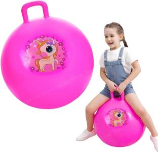 zobro Hopper Ball Kids Exercise Ball Multi-Function Jump Ball, Bouncy Ball with Handle Inflatable Hoppers & Bouncer, Infatable Ball