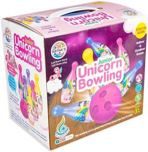 BKDT Marketing Bowling Toy Set with 6 Pins and 1 Ball Indoor Outdoor Sports Game for Kids Bowling