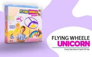 zokato Flying WHEELE Unicorn 3 in 1 CAN BE Used AS Space Rocket Frisbie & Boomerang