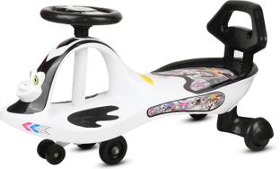 TOYSHOPPEE Black & White MAGIC CAR FOR KIDS TWISTE Car SENIOR WITH MUSIC AND BACK SUPPORT CC Froggy B/W Tricycle