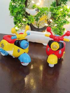 Deepthinker PACK OF 2 ATTRACTIVE CUTE MINI SCOOTER TOY PUSH AND GO PLAY FOR KIDS Tricycle