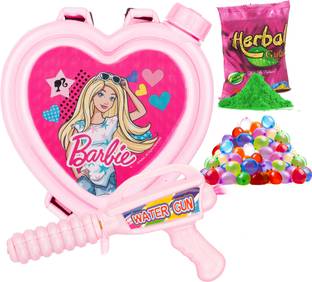 zest 4 toyz Pressure Water Gun Pichkari with Tank, Holi 1.25 Litre - Barbie Small Heart Water Gun