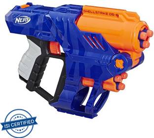 Nerf Elite Shellstrike DS-6 Blaster, Fires 3 Darts From Shells, 3 Shells and 6 Official Elite Darts Guns & Darts