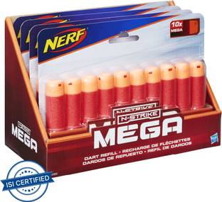 Nerf Darts 10-Pack Refill for Mega Blasters,Official Mega Darts Darts & Plastic Bullets