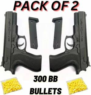 weezly Pistol Toy P729 Pull Back BB Gun for Kids Pack of 2 with 400 Bullets Guns & Darts