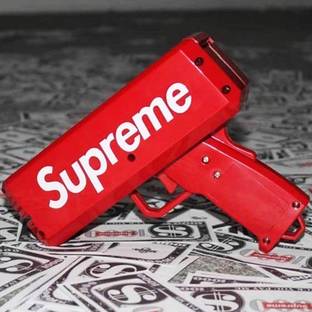 Parteet Cash Cannon Money Gun for Wedding, Parties and Fun Include 100 Fake Dollar- Red Money Gun