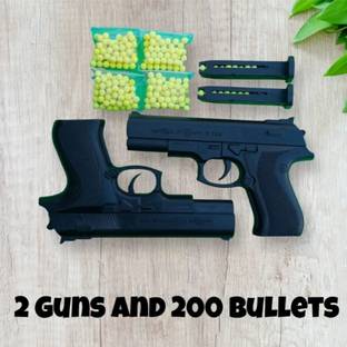 WHEELSQUARE mouser pull back loading toy gun (pack of 2) with 200bb bullets Guns & Darts