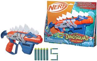 Nerf DinoSquad Stego-smash Dart Blaster, 5 Elite Darts, Dinosaur Toys Guns & Darts