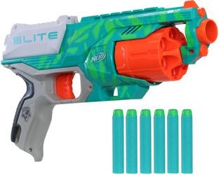 Nerf Elite Disrupter Blaster - 6 Dart Rotating Drum, 6 Official Elite Darts, Ages 8+ Guns & Darts