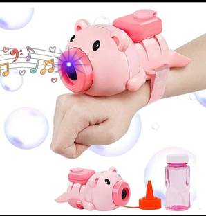 wewrapsmile Adorable Pink Pig Bubble Blower | Automatic Bubble Toy for Kids Water Gun