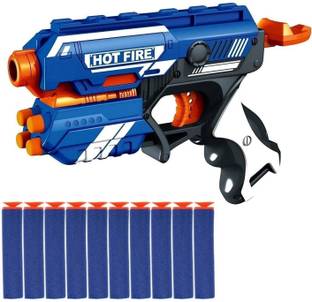 GVP Toys Kids Foam Blaster Gun - Safe and Long Range - 10 Soft Bullets Darts & Plastic Bullets